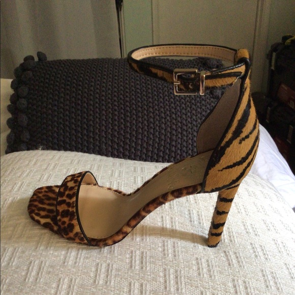 Vince Camuto animal print ankle strap heels - Picture 4 of 6